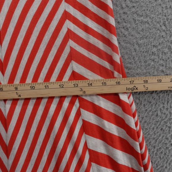 Anthropologie Lilka Maxi Meter Stripe Dress Small Red Chevron Womens‎ Modal Knit - Picture 9 of 13